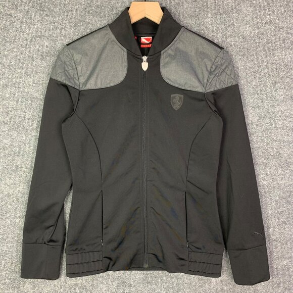 Puma‎ Ferrari Jacket Long Sleeve Full Zip Track Black Size Small women - Picture 1 of 9
